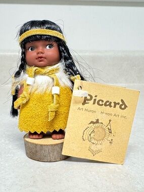 Indigenous Art Doll Vintage Huron Crafted Picard Canada